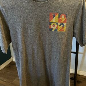 Dutch Bros Gray Tee with Colorful Graphic